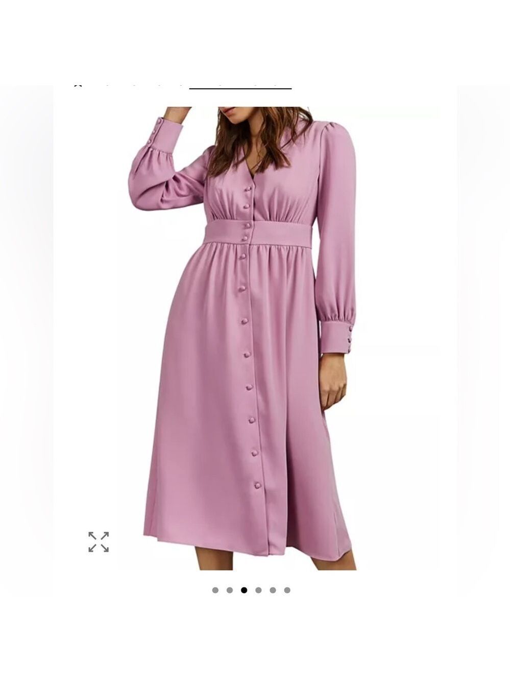 Ted Baker JESICAR Long sleeved deep V midi maxi dress  size 3